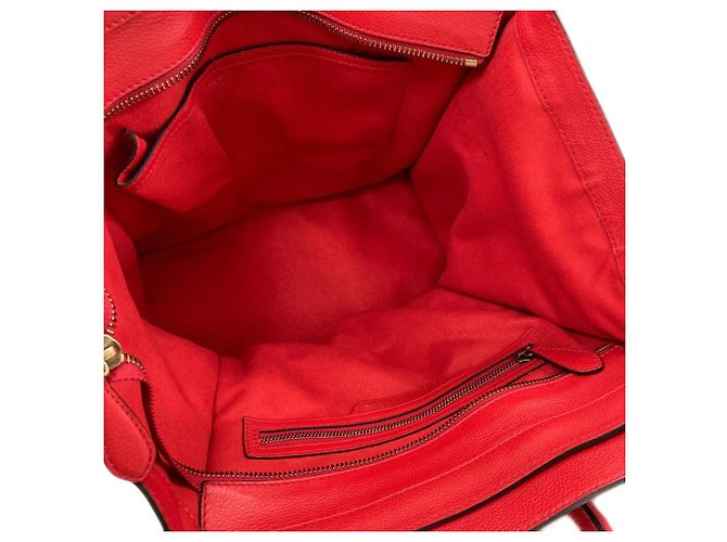 Céline Bolsa de mão Celine Luggage Mini Vermelho - vista 5