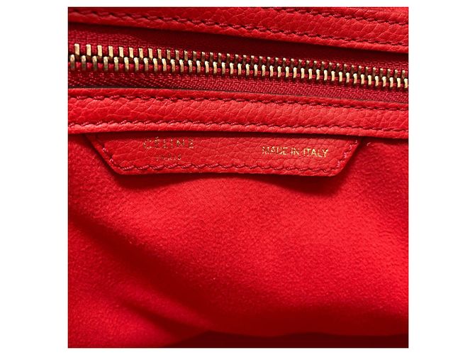 Céline Bolsa de mão Celine Luggage Mini Vermelho - vista 6
