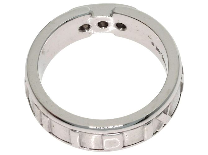 Anello Tiffany & Co. Atlas 3 diamanti in oro bianco 18K - vista 4