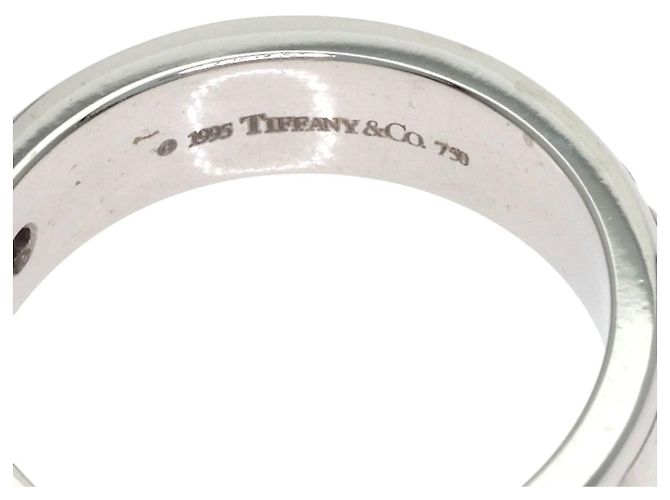 Anello Tiffany & Co. Atlas 3 diamanti in oro bianco 18K - vista 5