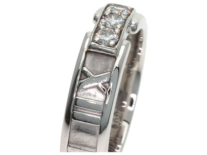 Anello Tiffany & Co. Atlas 3 diamanti in oro bianco 18K - vista 8