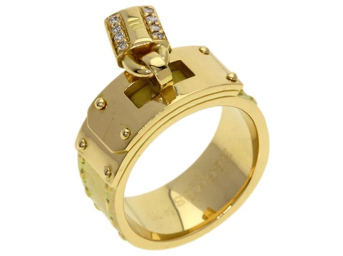 Bague Kelly Hermès en or jaune 18K avec diamants - vue 2
