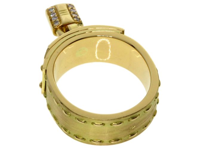 Bague Kelly Hermès en or jaune 18K avec diamants - vue 4