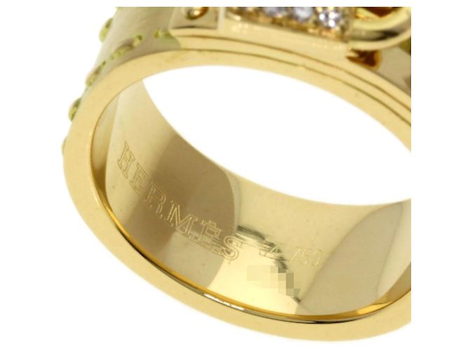 Bague Kelly Hermès en or jaune 18K avec diamants - vue 5
