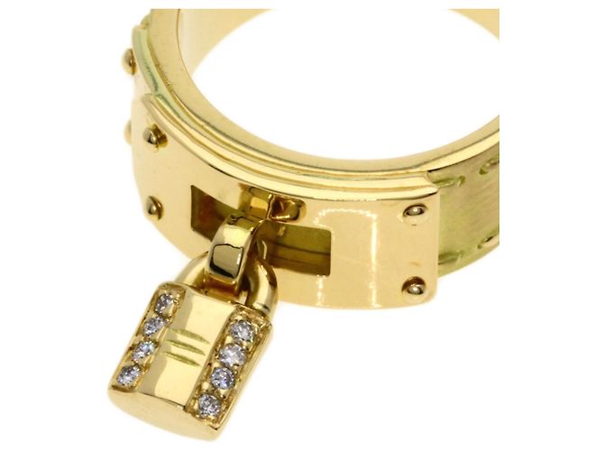 Bague Kelly Hermès en or jaune 18K avec diamants - vue 7