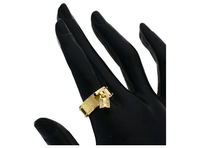 Bague Kelly Hermès en or jaune 18K avec diamants - vue 8