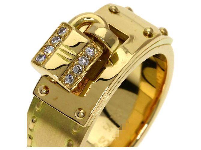 Bague Kelly Hermès en or jaune 18K avec diamants - vue 9