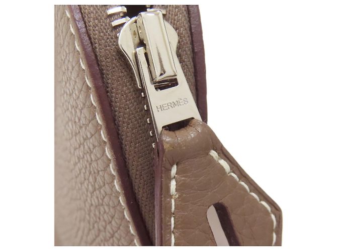 Hermès Borsa Hermes Bolide 31 in Etoupe Gray Taupe - vista 16