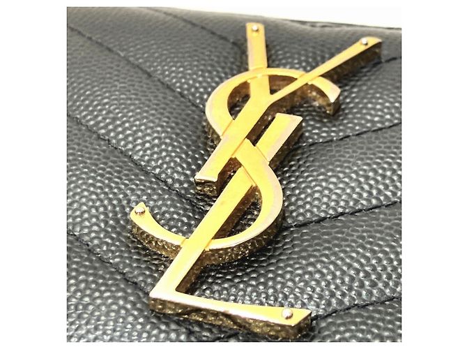 Cartera larga de cuero Yves Saint Laurent Negro - vista 9