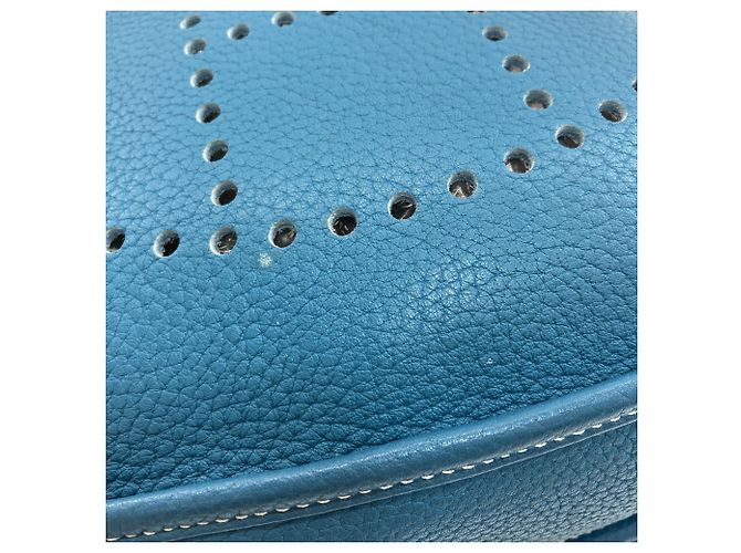 Hermès Borsa a tracolla Hermes Evelyne 3 PM Blue Jean - vista 11