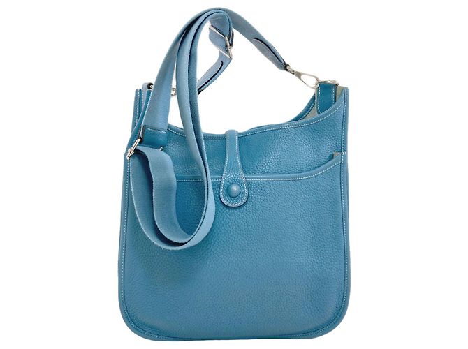 Hermès Borsa a tracolla Hermes Evelyne 3 PM Blue Jean - vista 2