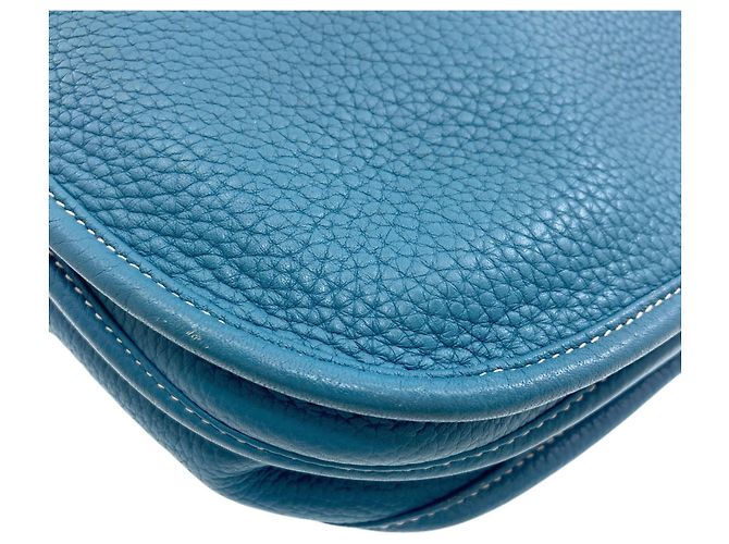 Hermès Borsa a tracolla Hermes Evelyne 3 PM Blue Jean - vista 20