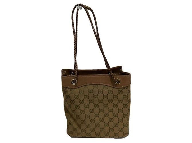Borsa a Spalla Gucci GG Canvas Marrone - vista 2