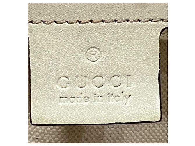 Gucci Canvas Leather Handbag Tote Bag White Beige - view 4