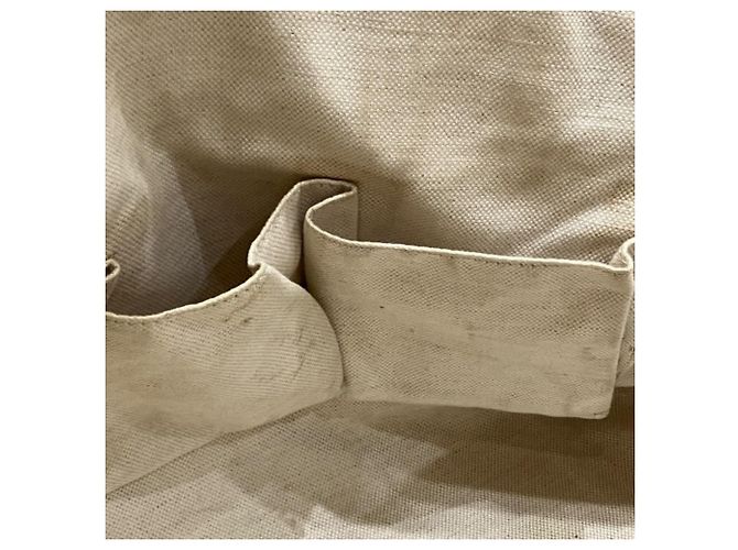 Gucci Canvas Leather Handbag Tote Bag White Beige - view 9