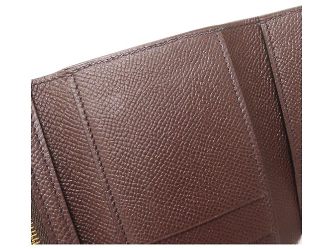 Portafoglio bi-fold Hermès Bearn in pelle Epsom Bordeaux Bordò - vista 14