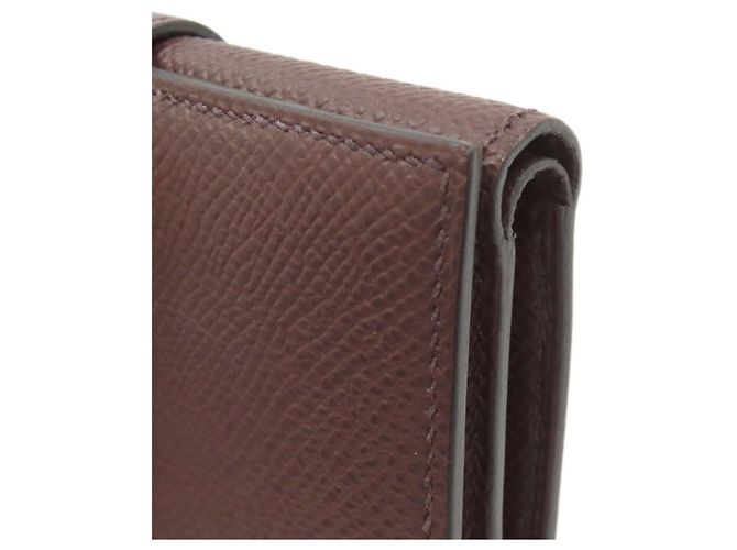 Portafoglio bi-fold Hermès Bearn in pelle Epsom Bordeaux Bordò - vista 18