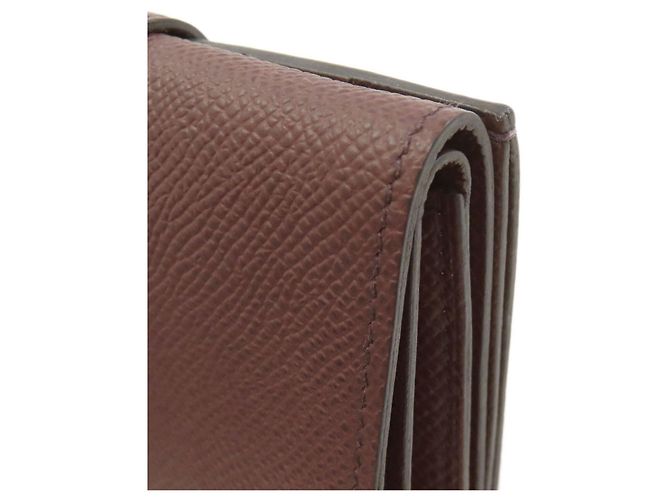 Portafoglio bi-fold Hermès Bearn in pelle Epsom Bordeaux Bordò - vista 19