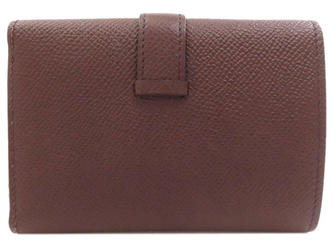 Portafoglio bi-fold Hermès Bearn in pelle Epsom Bordeaux Bordò - vista 2