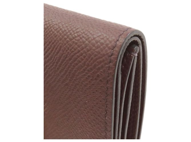 Portafoglio bi-fold Hermès Bearn in pelle Epsom Bordeaux Bordò - vista 20