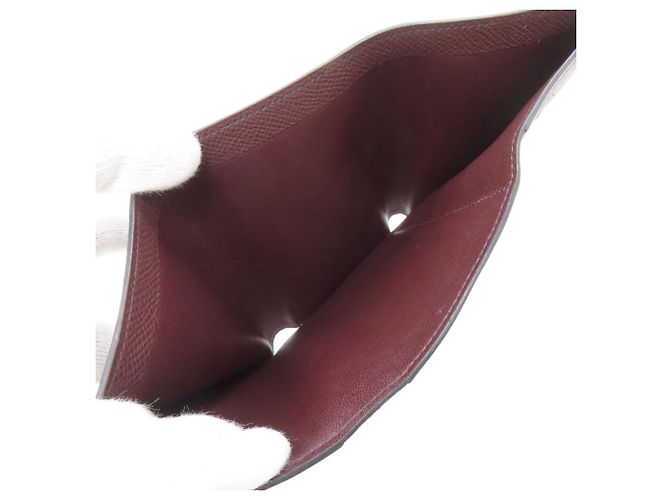 Portafoglio bi-fold Hermès Bearn in pelle Epsom Bordeaux Bordò - vista 5