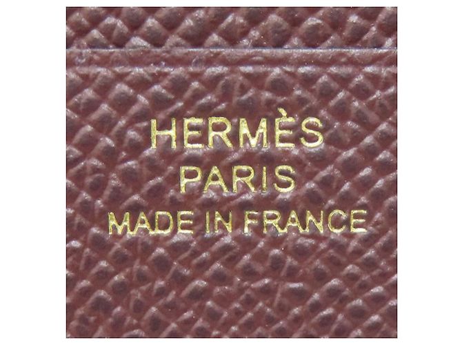 Portafoglio bi-fold Hermès Bearn in pelle Epsom Bordeaux Bordò - vista 7