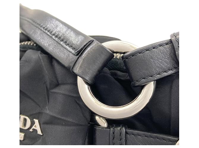Borsa a mano in nylon nero Prada - vista 14