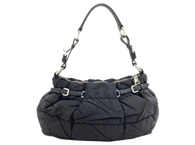 Borsa a mano in nylon nero Prada - vista 2