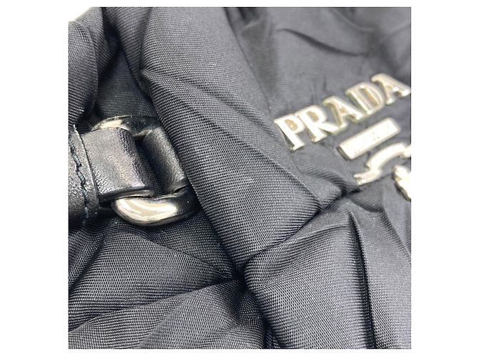 Borsa a mano in nylon nero Prada - vista 9