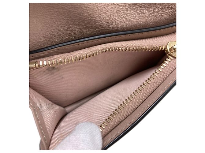 Cartera de cuero bi-fold Rockstud para mujer Valentino Beige - vista 5