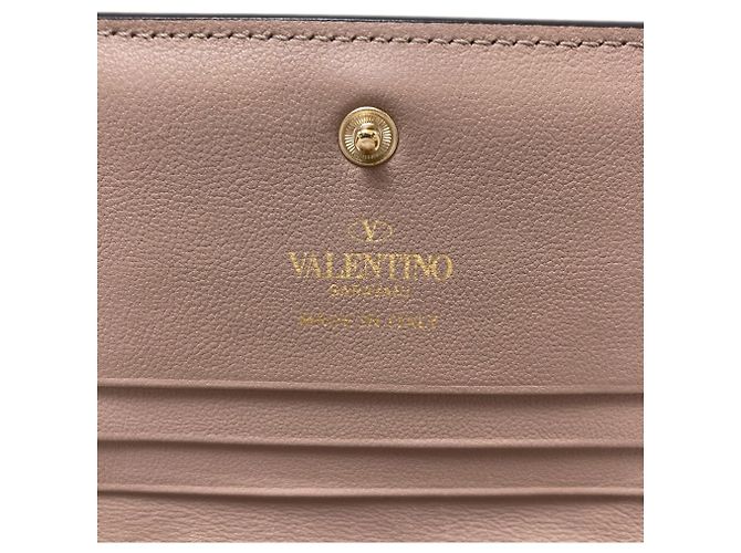 Cartera de cuero bi-fold Rockstud para mujer Valentino Beige - vista 7