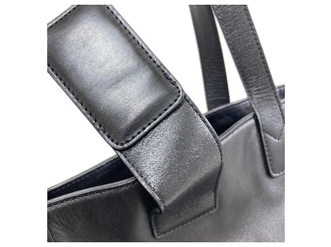 Borsa Tote Chanel Logo Nera in Pelle di Vitello Nero - vista 16