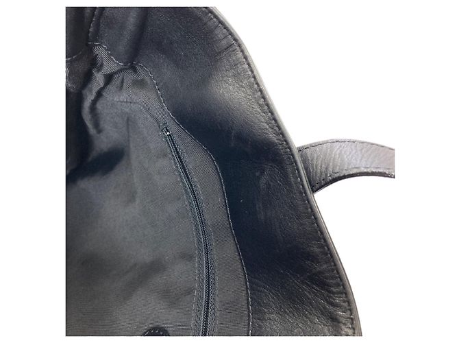Borsa Tote Chanel Logo Nera in Pelle di Vitello Nero - vista 9