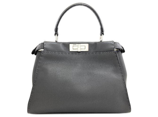 Borsa a 2 vie Fendi Peekaboo Medium Selleria Marrone - vista 2