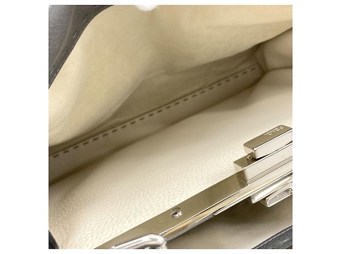 Borsa a 2 vie Fendi Peekaboo Medium Selleria Marrone - vista 6