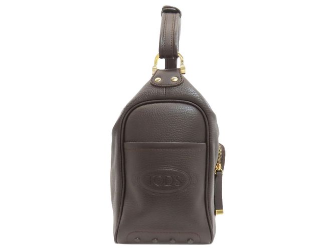 Borsa a mano in pelle con logo Tod's Marrone scuro - vista 3