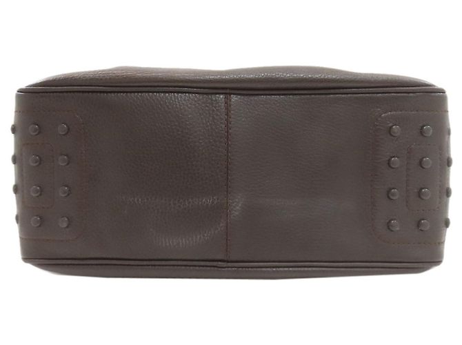 Borsa a mano in pelle con logo Tod's Marrone scuro - vista 4