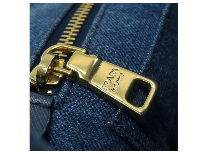 Prada Canapa Mini 2-Way Handtasche Blau - Ansicht 11