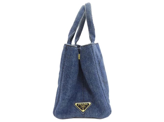 Prada Canapa Mini 2-Way Handtasche Blau - Ansicht 3