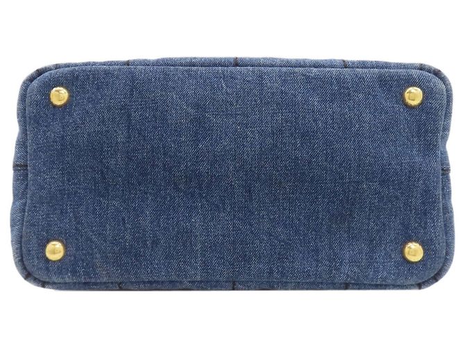 Prada Canapa Mini 2-Way Handtasche Blau - Ansicht 4