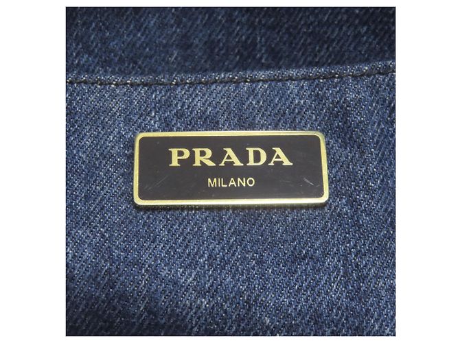 Prada Canapa Mini 2-Way Handtasche Blau - Ansicht 6