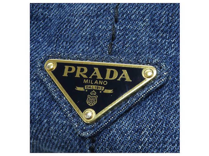 Prada Canapa Mini 2-Way Handtasche Blau - Ansicht 9