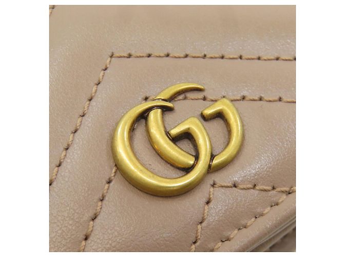 Cartera de dos pliegues Gucci GG Marmont Double G Beige - vista 13