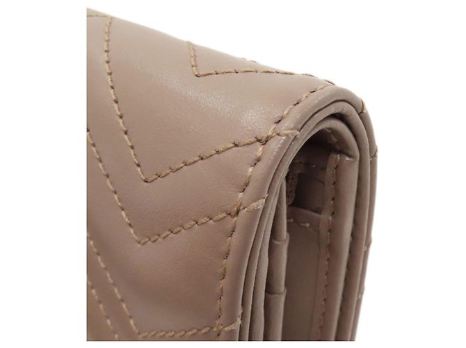Cartera de dos pliegues Gucci GG Marmont Double G Beige - vista 14