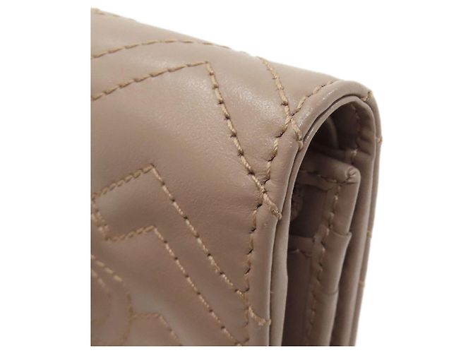 Cartera de dos pliegues Gucci GG Marmont Double G Beige - vista 15