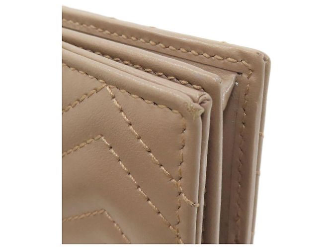 Cartera de dos pliegues Gucci GG Marmont Double G Beige - vista 16