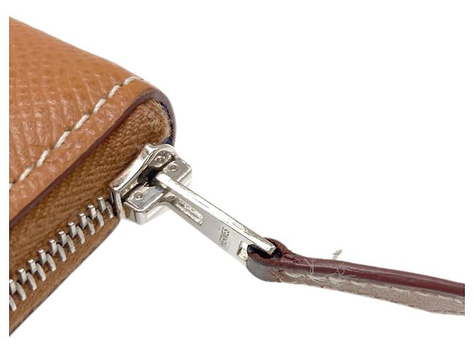 Portafoglio lungo in seta Azap di Hermès D'oro - vista 15