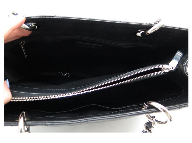 NUOVA BORSA CHANEL CABAS SHOPPING GM LOGO CC IN PELLE CAVIAR NERA Nero - vista 10