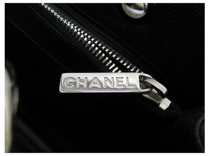 NUOVA BORSA CHANEL CABAS SHOPPING GM LOGO CC IN PELLE CAVIAR NERA Nero - vista 11