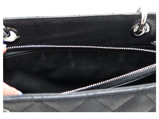NUOVA BORSA CHANEL CABAS SHOPPING GM LOGO CC IN PELLE CAVIAR NERA Nero - vista 14